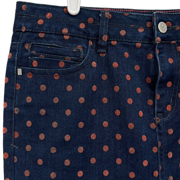 Pilcro and the letterpress Women's Stretch Dot Navy Pencil Mid Skirt Size 27 - Picture 3 of 8